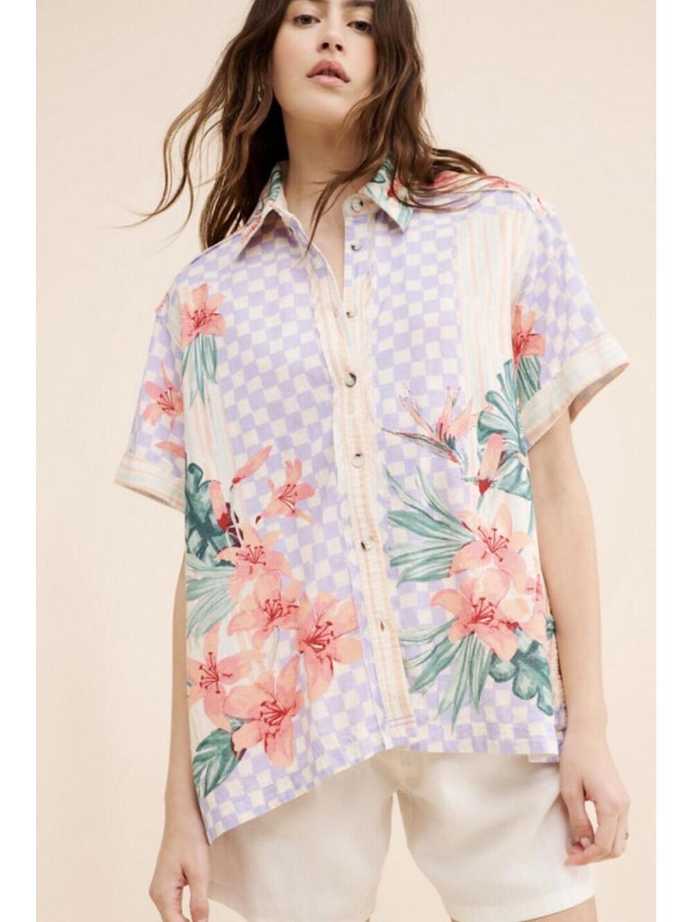 Free People We The Free Retro Tropics Floral Button Up - Women's Large